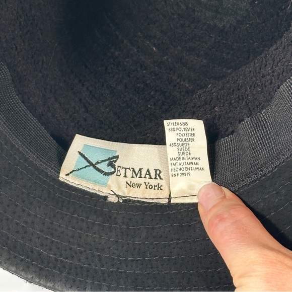 Betmar Womens Casual Bucket Hat Black Suede Terry - Picture 8 of 11